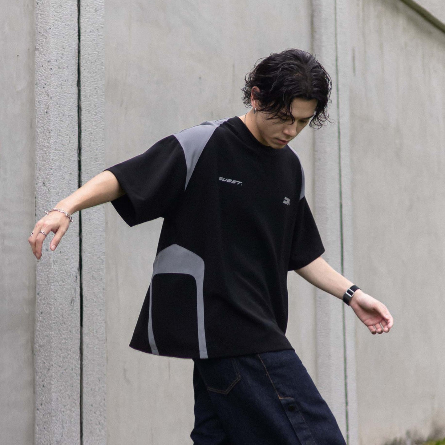 QUEST SPLICING JERSEY SHIRT 拼接機能重磅 上衣