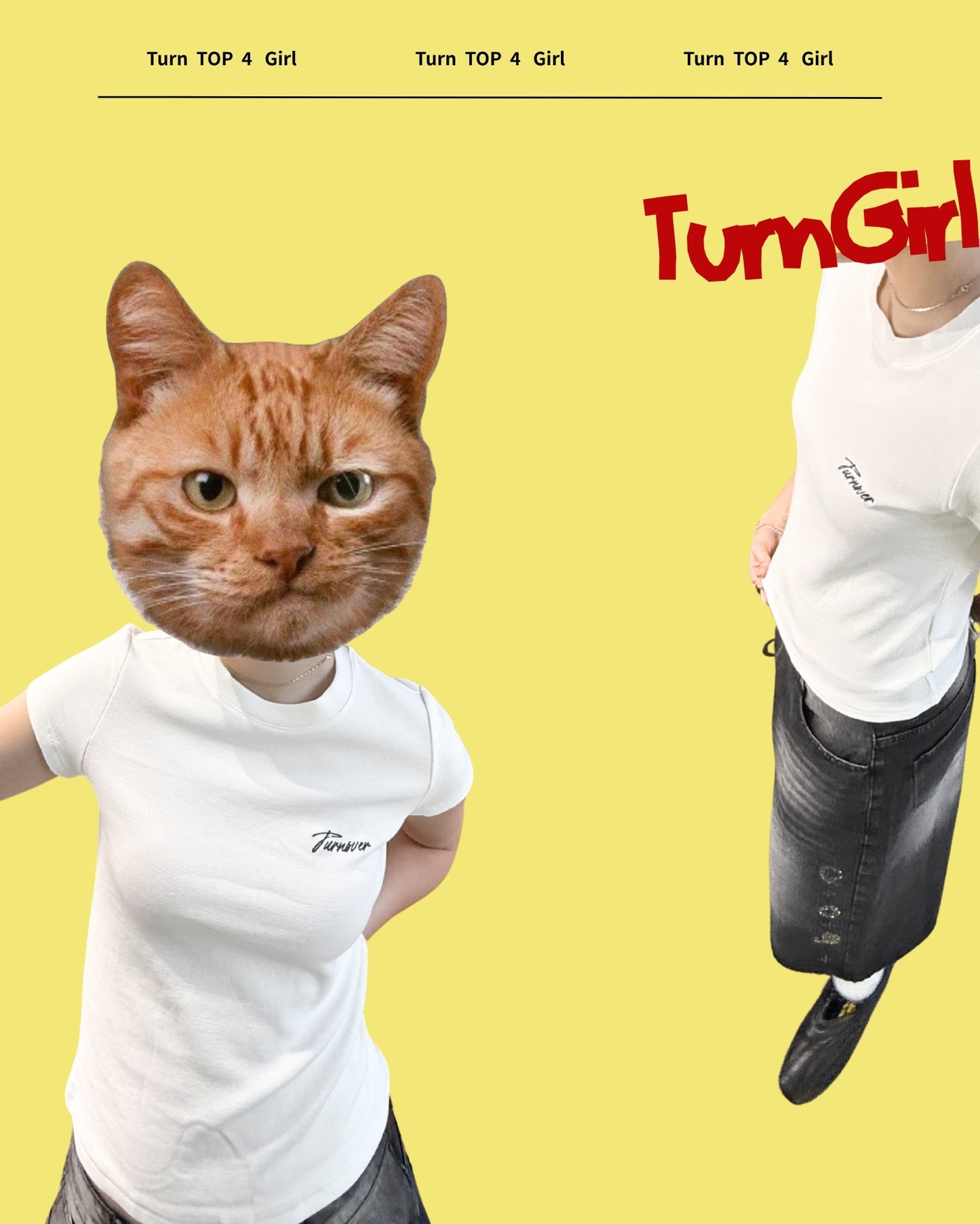 TURNOVER 2025SS AMERICAN FITTED GIRL SHORT SLEEVE “25SSWT21 美式緊身短袖T恤(女款)”