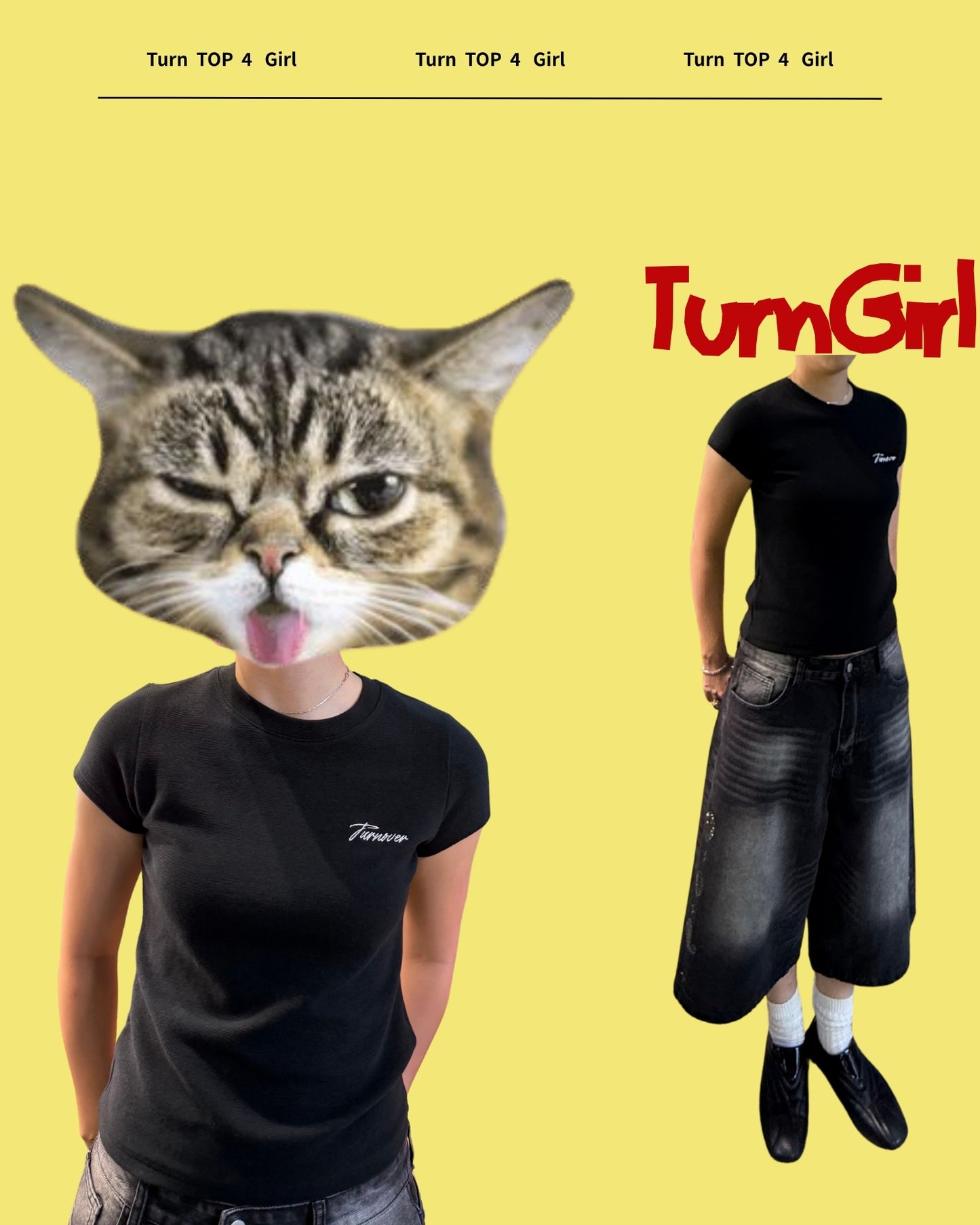 TURNOVER 2025SS AMERICAN FITTED GIRL SHORT SLEEVE “25SSWT21 美式緊身短袖T恤(女款)”