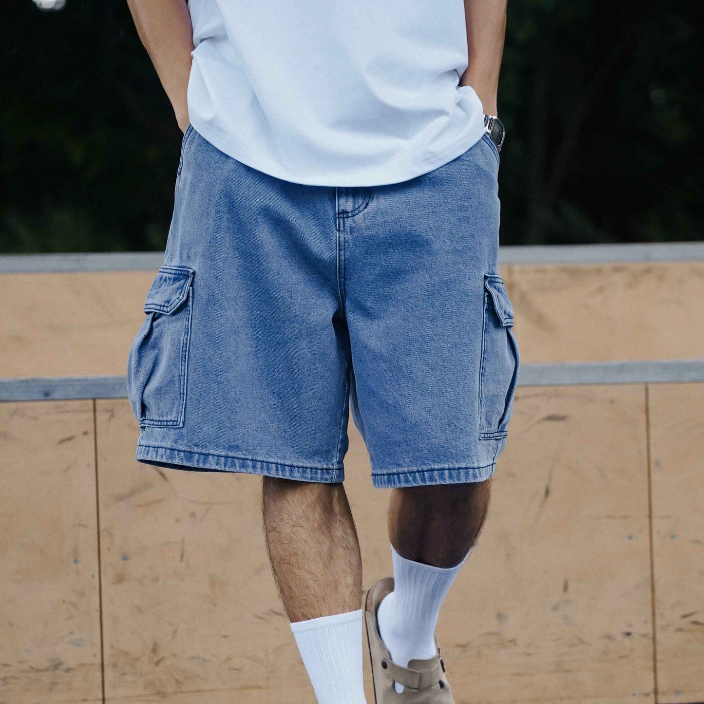 QUEST Denim Pocket Shorts 五分口袋牛仔短褲