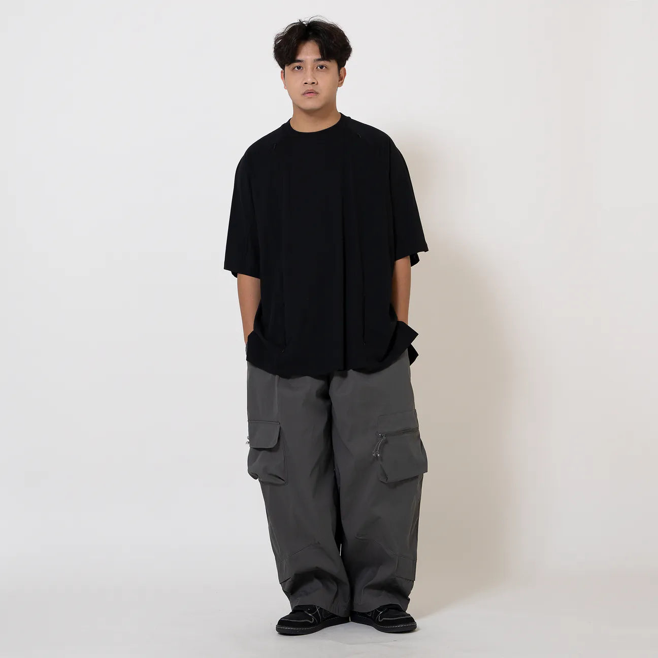 ANST 八袋 不對稱口袋寬褲 882415