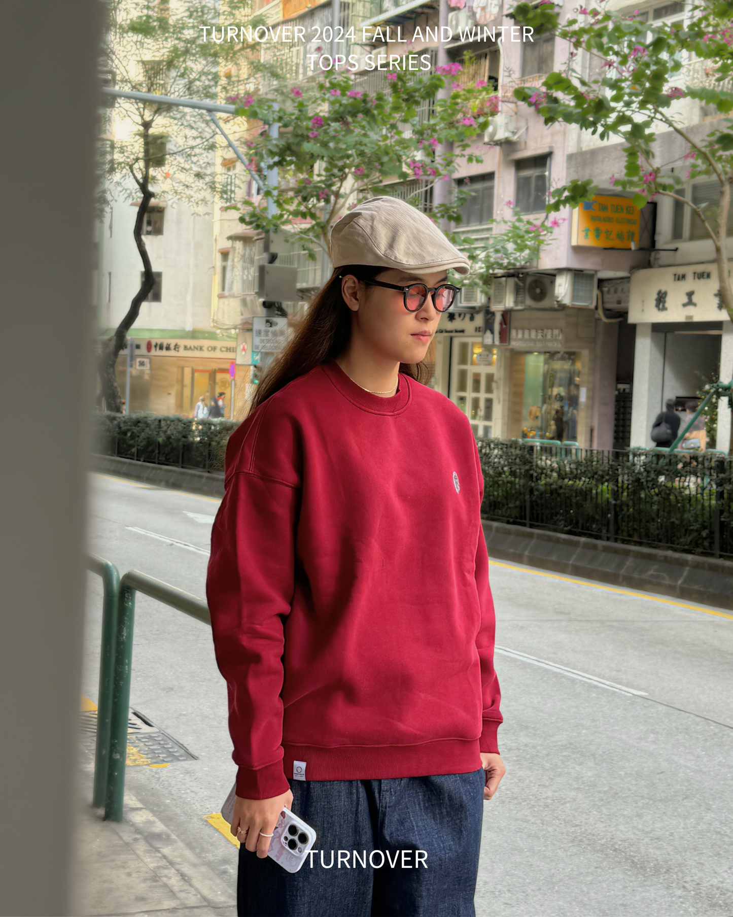 TURNOVER INTERIOR FLEECE LONG SLEEVE