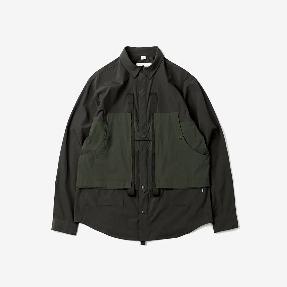 TMCAZ - 4way Stretch Work Shirt Jacket – C32 - Pirate Black + Deep Forest