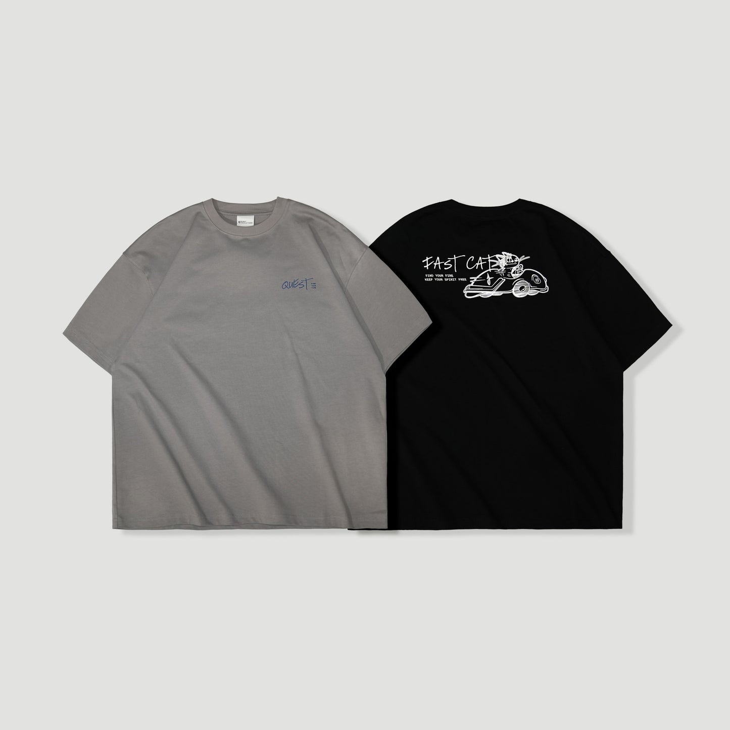 QUEST Driving Cat TEE 賽車貓咪TEE