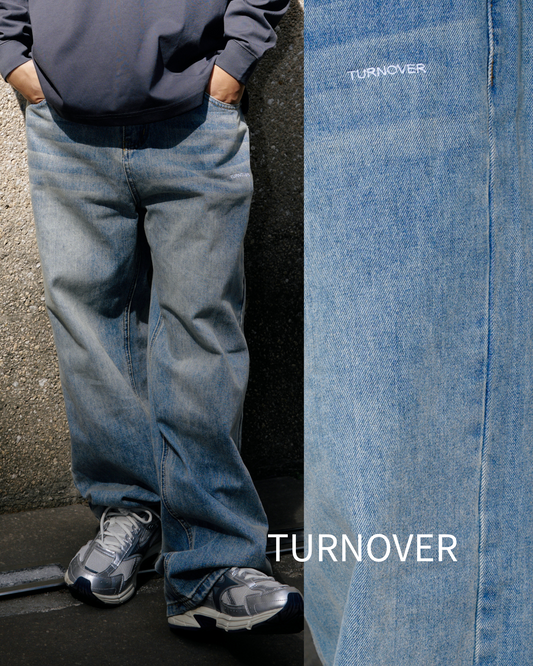 TURNOVER WIDE-LEG JEANS