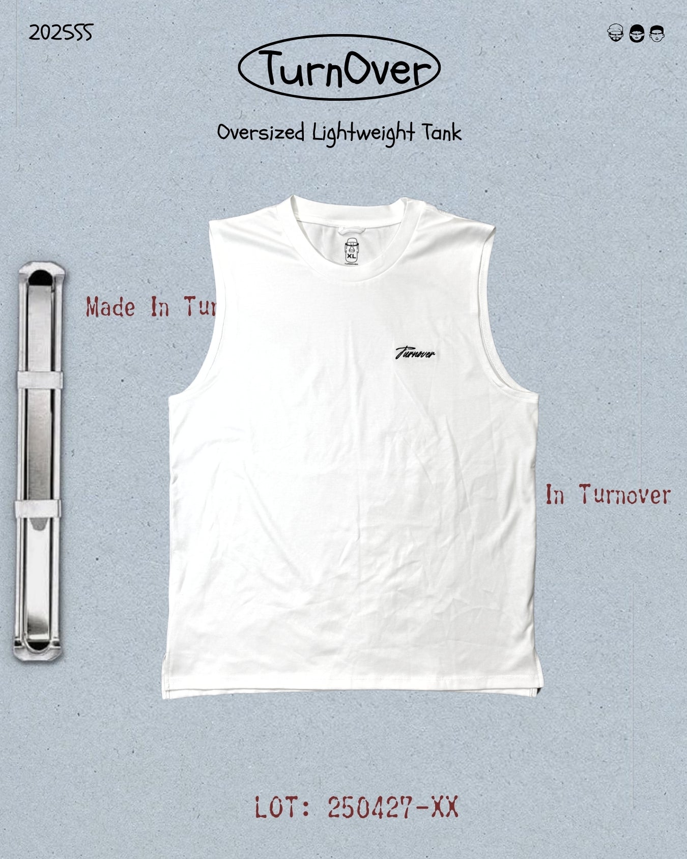TURNOVER 2025SS Oversized Lightweight Tank
“25SSV3 寬鬆基礎背心”