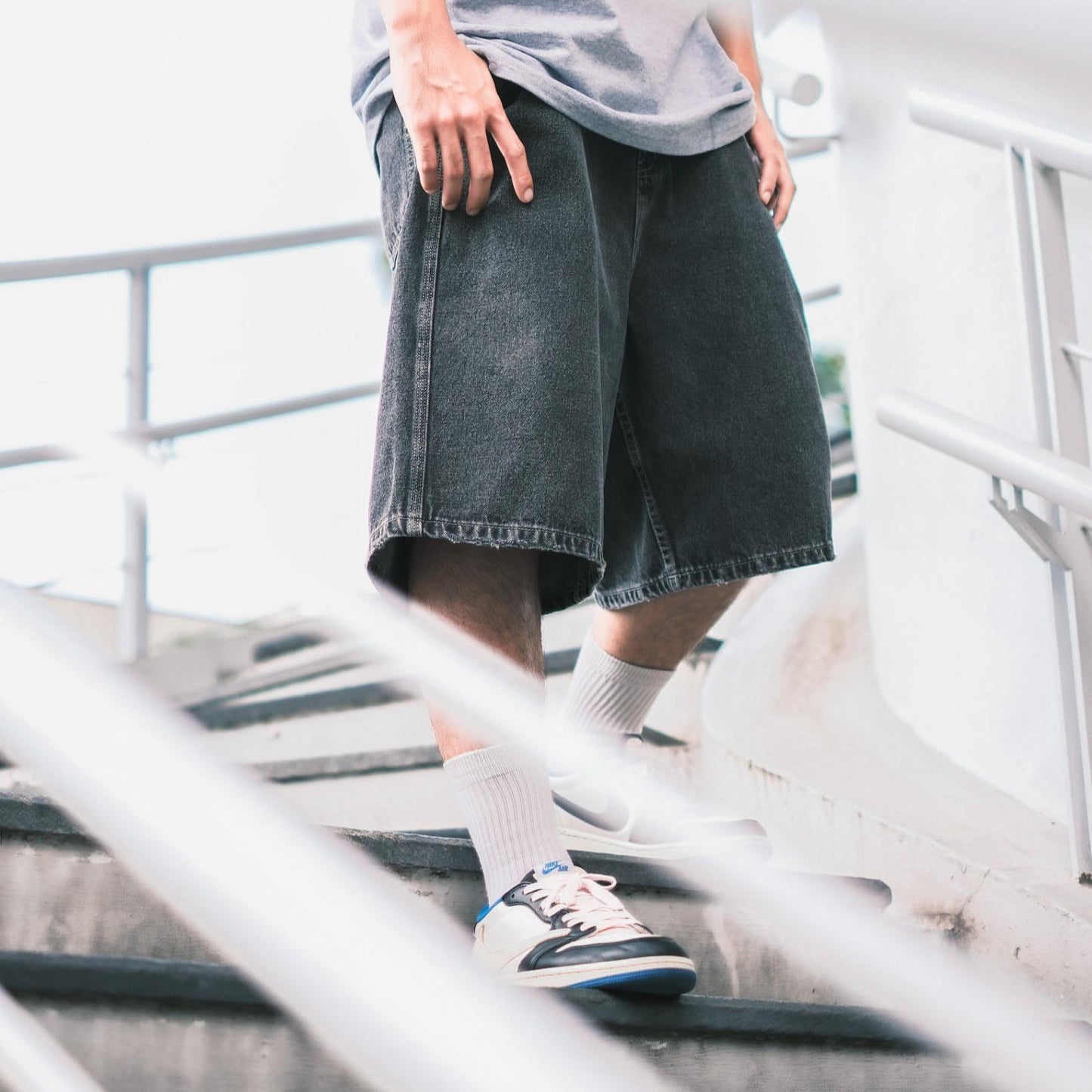QUEST DENIM WASH SHORTS 七分 水洗 牛仔短褲