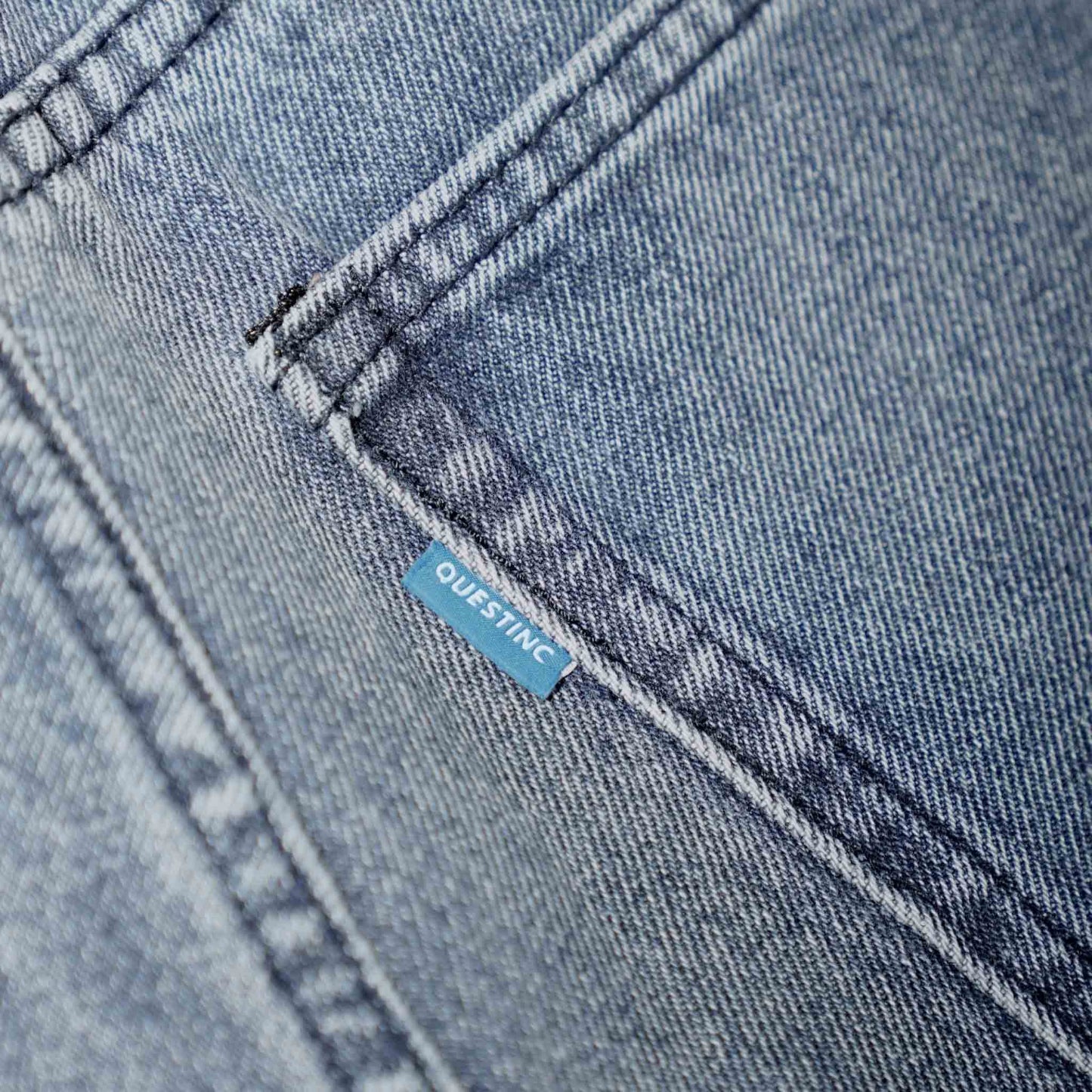 QUEST Baggy Barrel Jeans 錐形堆疊 水洗 牛仔褲