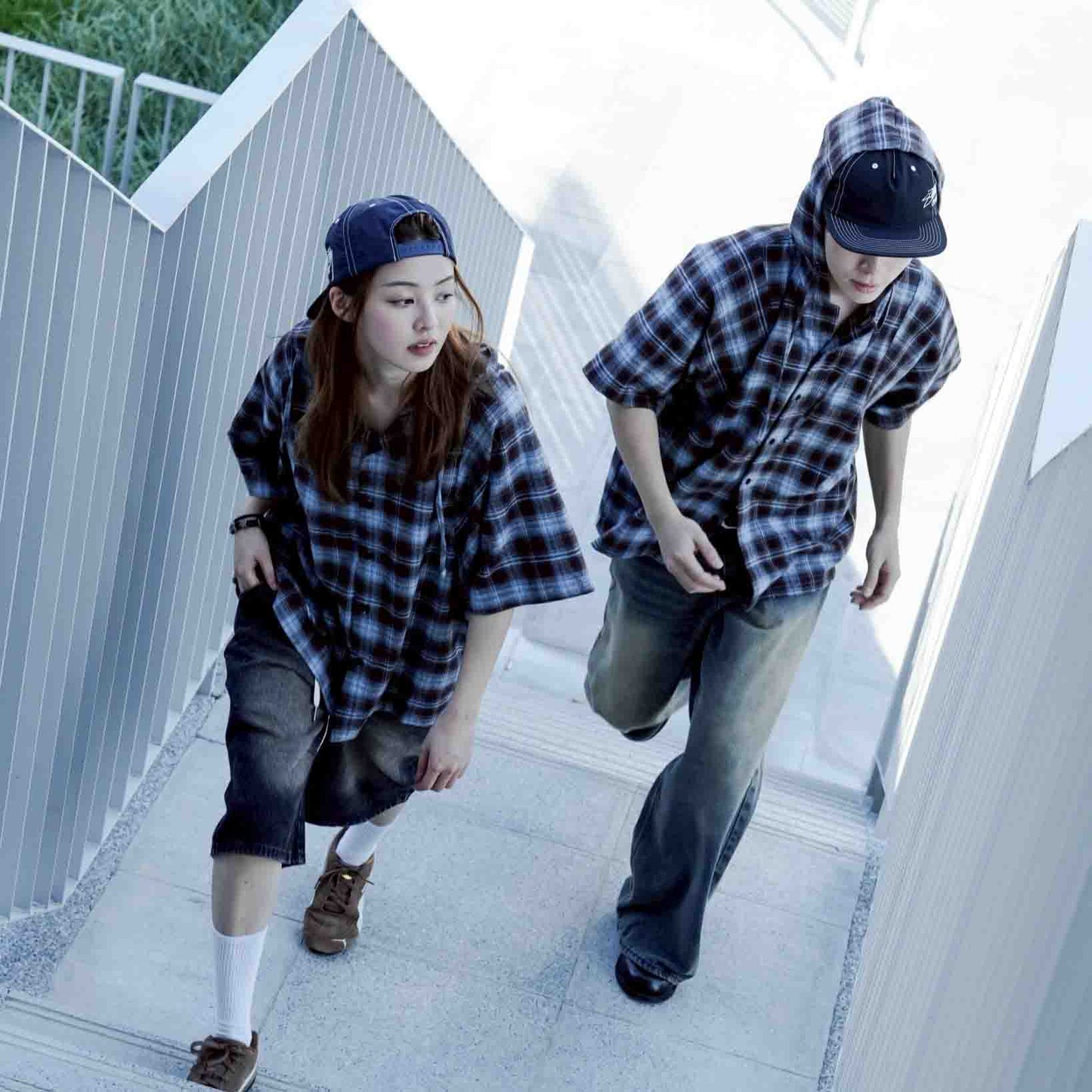 QUEST PLAID HOODED SS SHIRT 連帽格紋襯衫