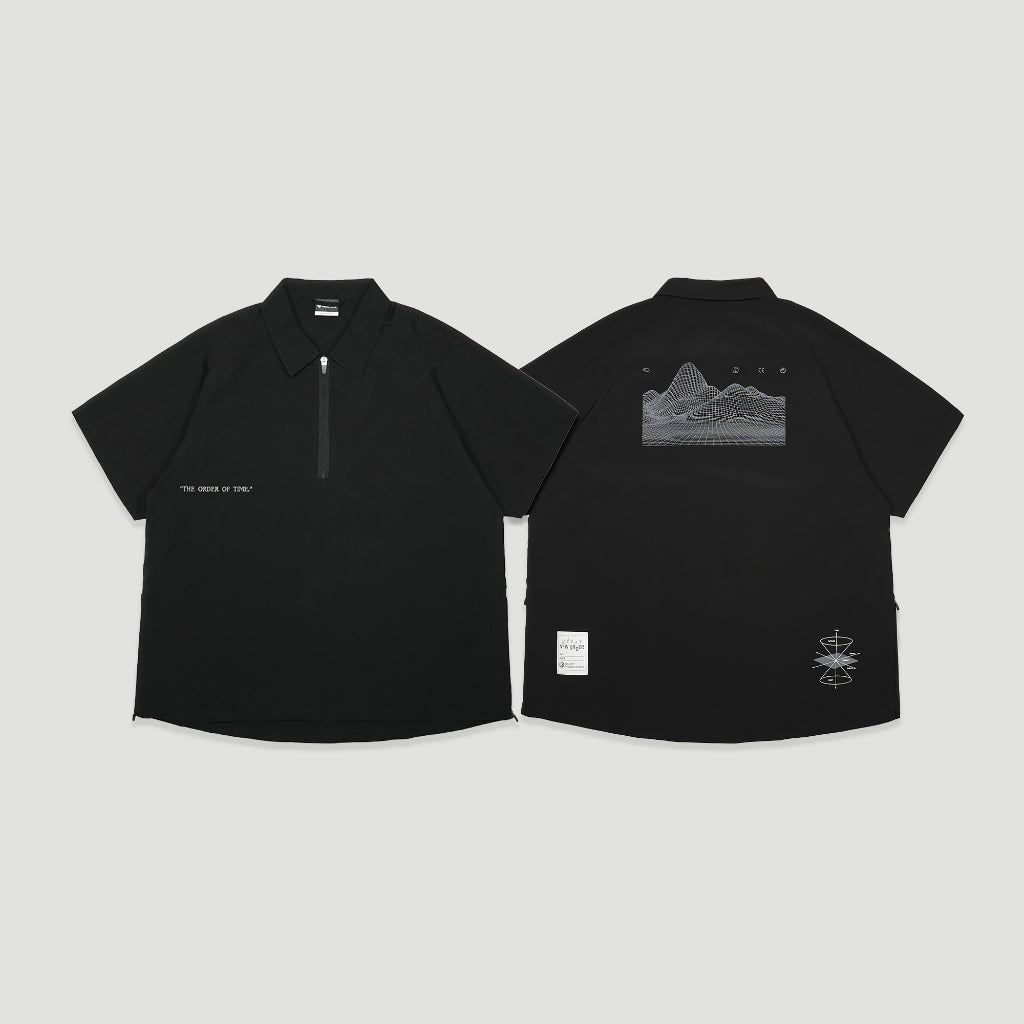 QUEST 3D ZIP SHIRT 機能面料 半開襟 短袖襯衫