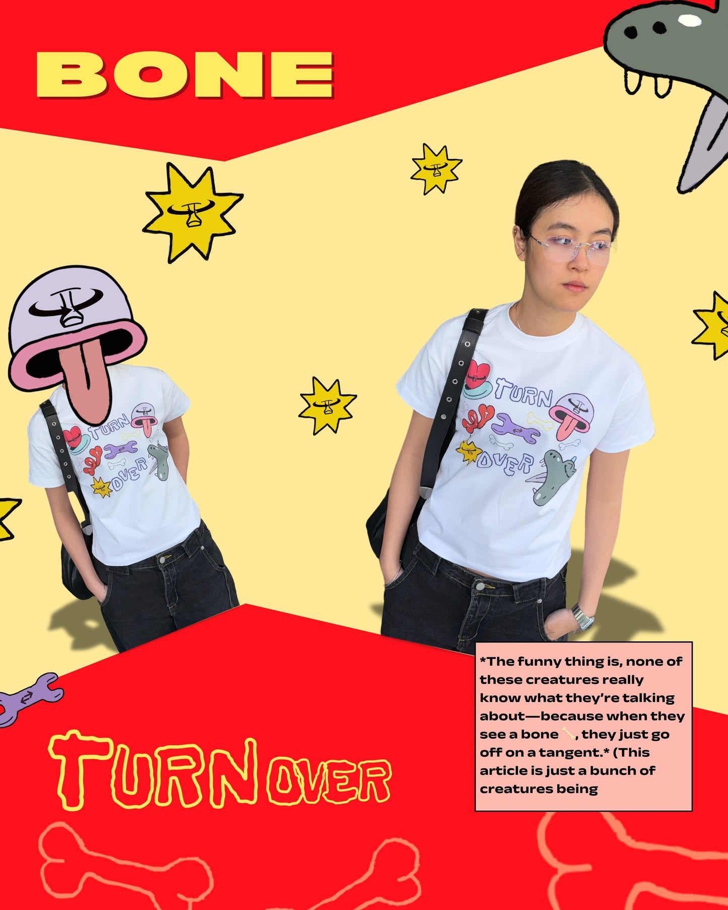 TURNOVER 2025SS BONE TEE
“25SSWT2 骨頭🦴少女TEE”