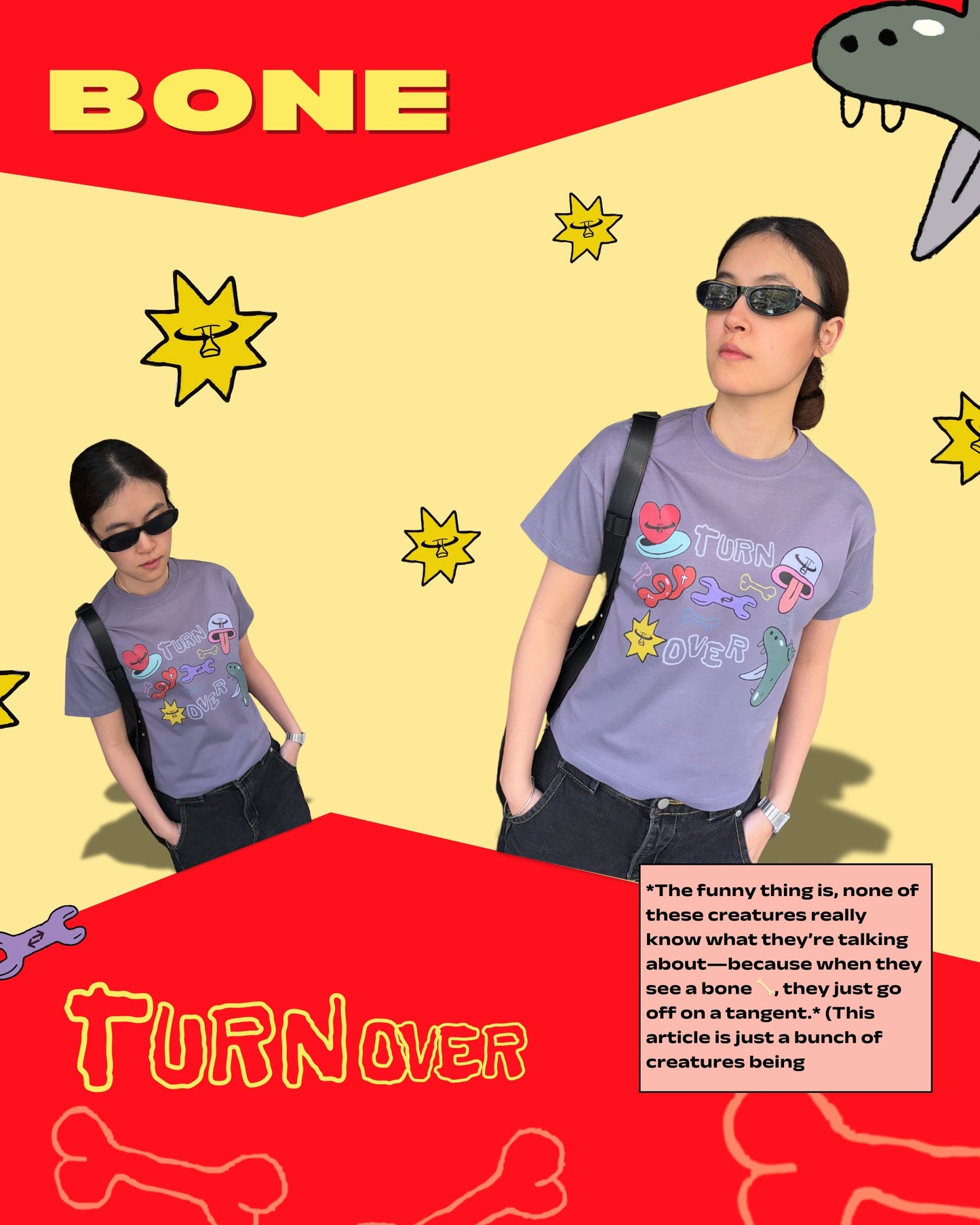TURNOVER 2025SS BONE TEE
“25SSWT2 骨頭🦴少女TEE”