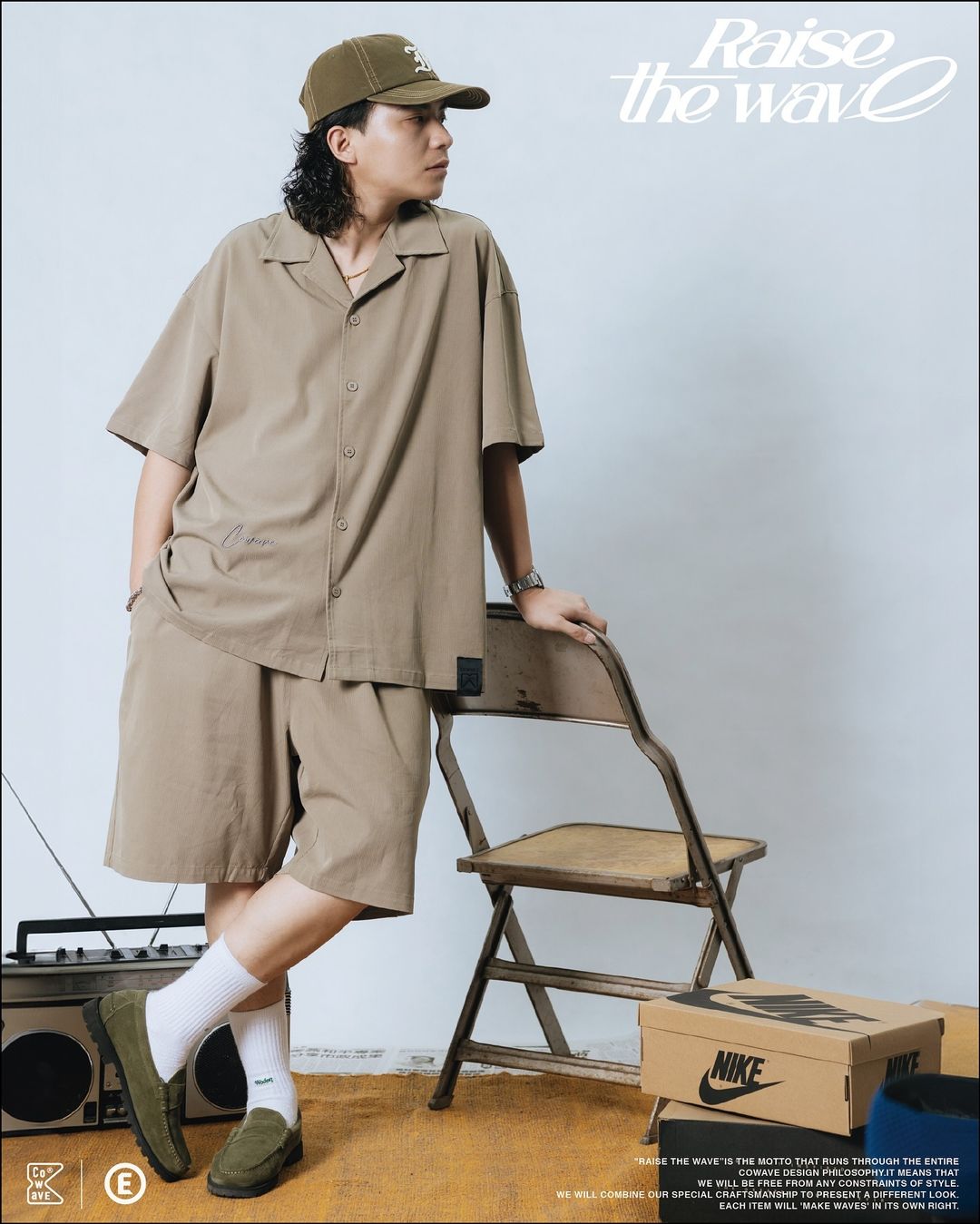 COWAVE 2024 Spring & Summer Straight strip shirt