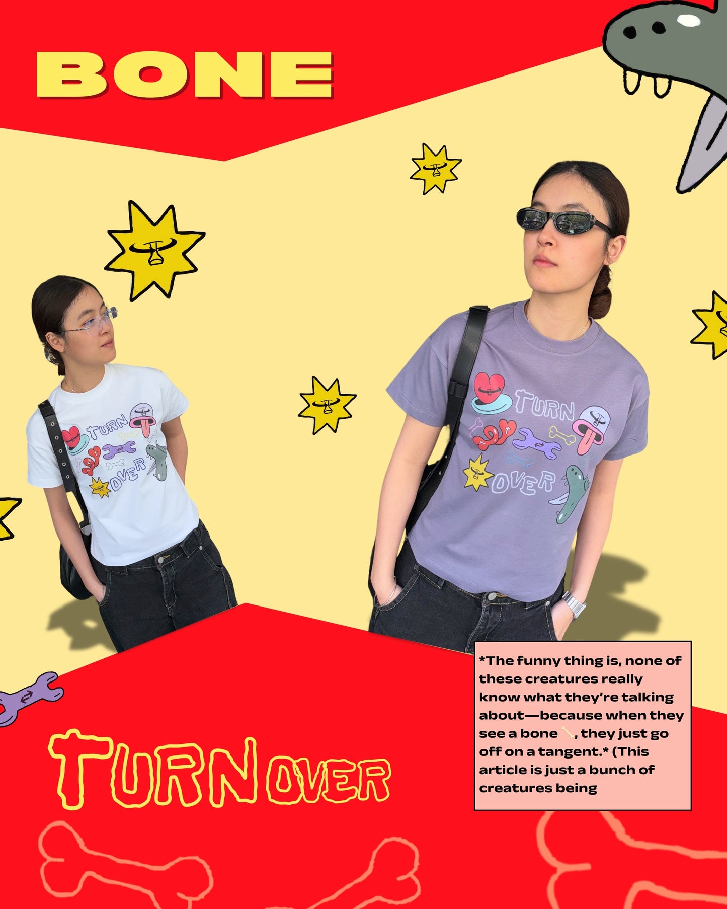 TURNOVER 2025SS BONE TEE
“25SSWT2 骨頭🦴少女TEE”