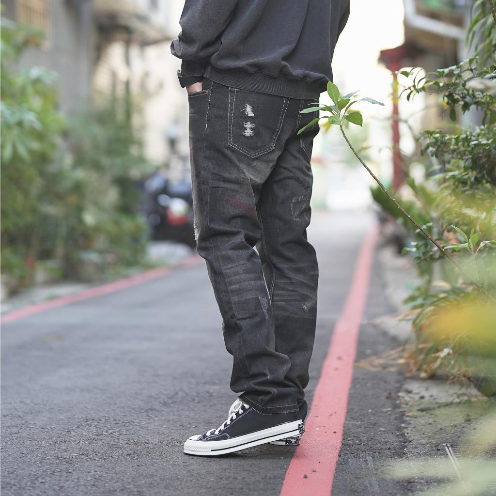QUEST DENIM II REBIRTH SAVAGE 直筒 破壞 牛仔褲