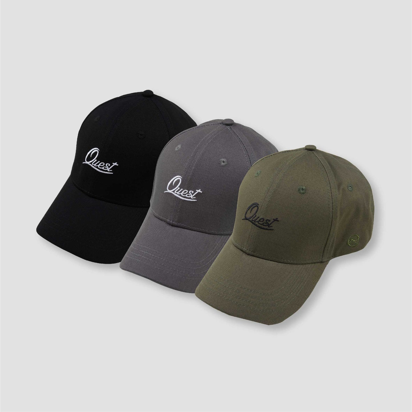 【QUEST】CURSIVE CAP II - 草寫LOGO老帽 II 黑 / 灰 / 軍綠