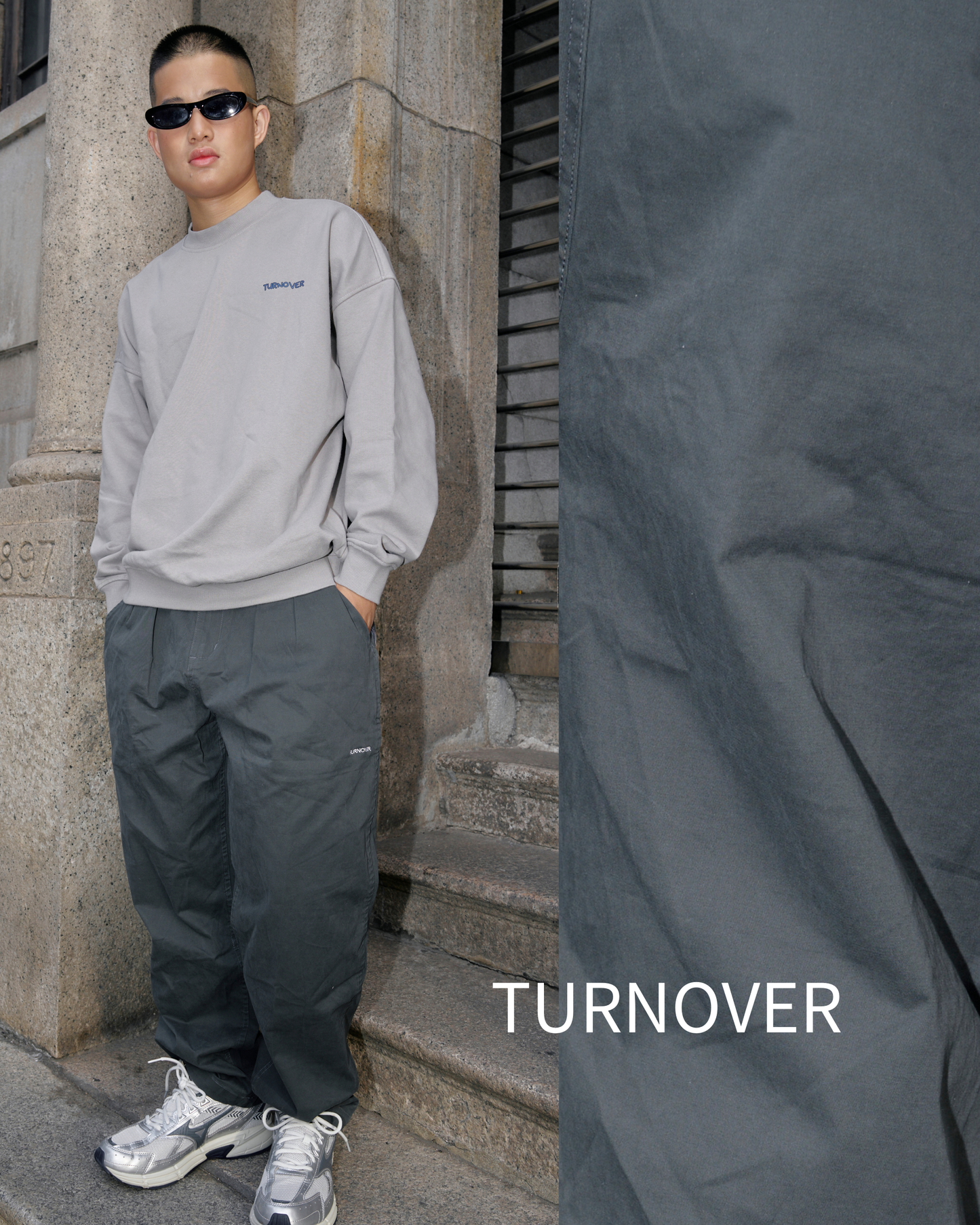 TURNOVER STIFF LONG PANTS