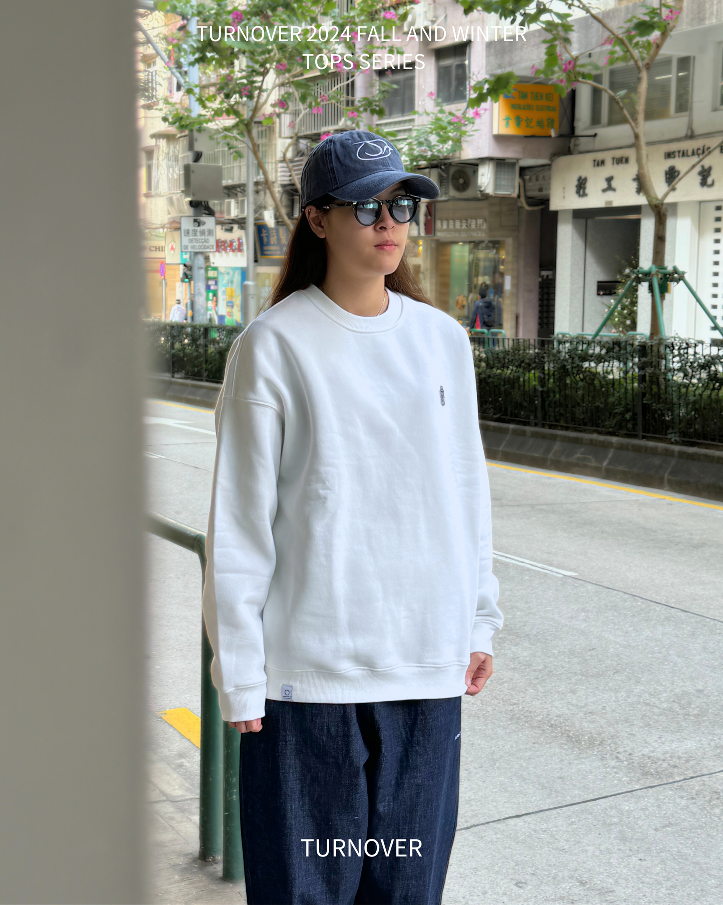 TURNOVER INTERIOR FLEECE LONG SLEEVE