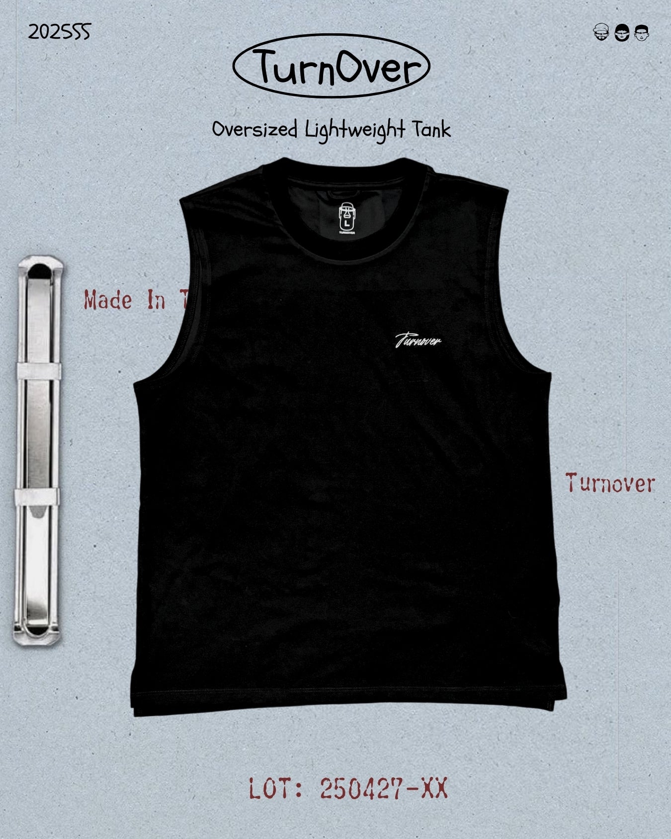 TURNOVER 2025SS Oversized Lightweight Tank
“25SSV3 寬鬆基礎背心”