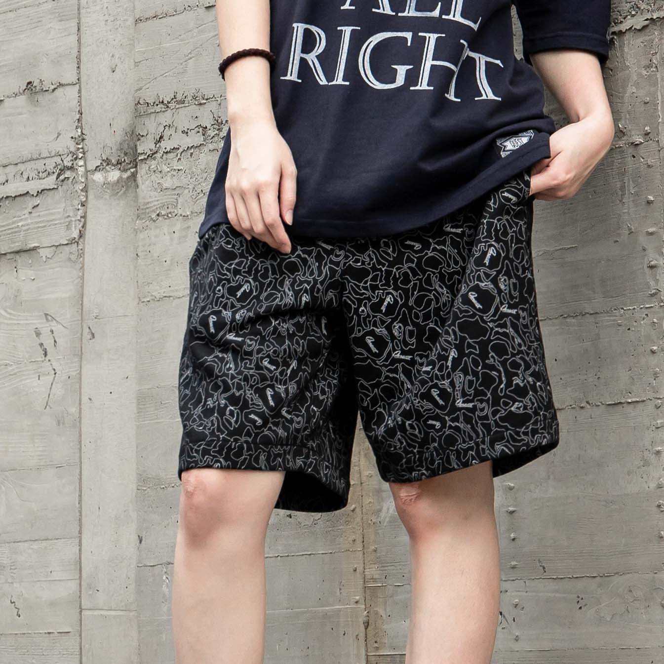 QUEST BW CAMO SHORTS 滿版 變形蟲 短褲