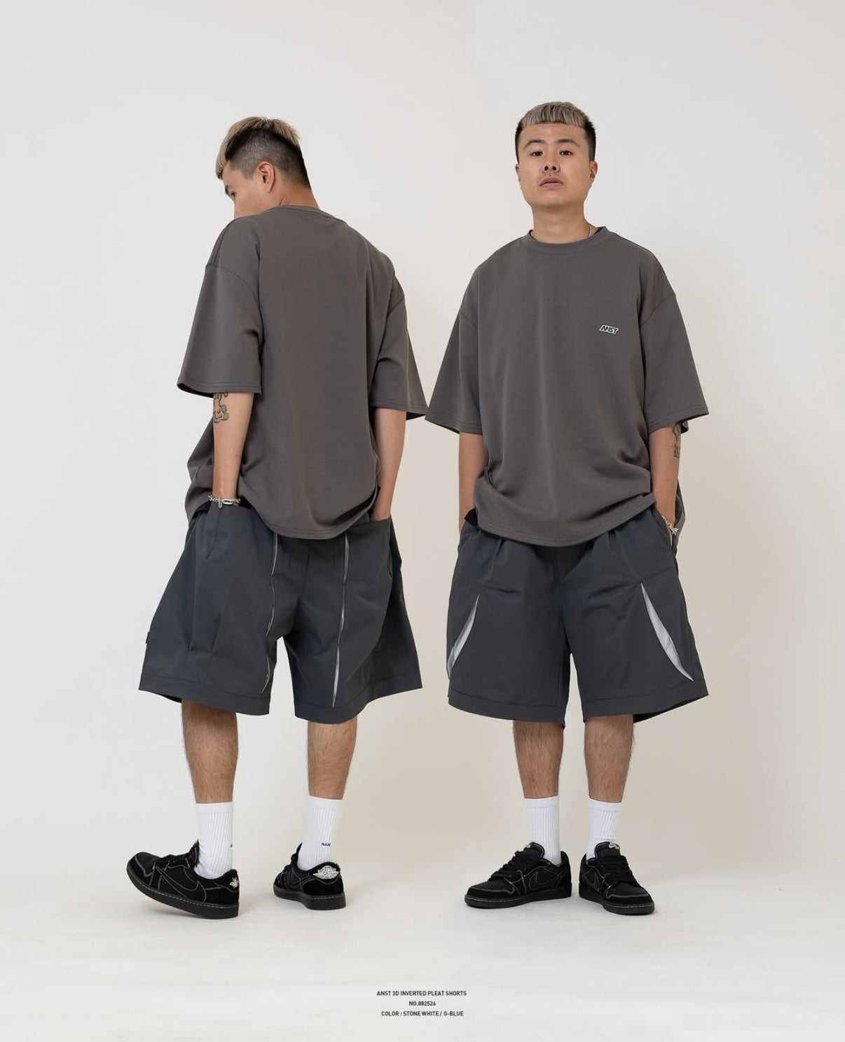 ANST 3D內折撞色短褲