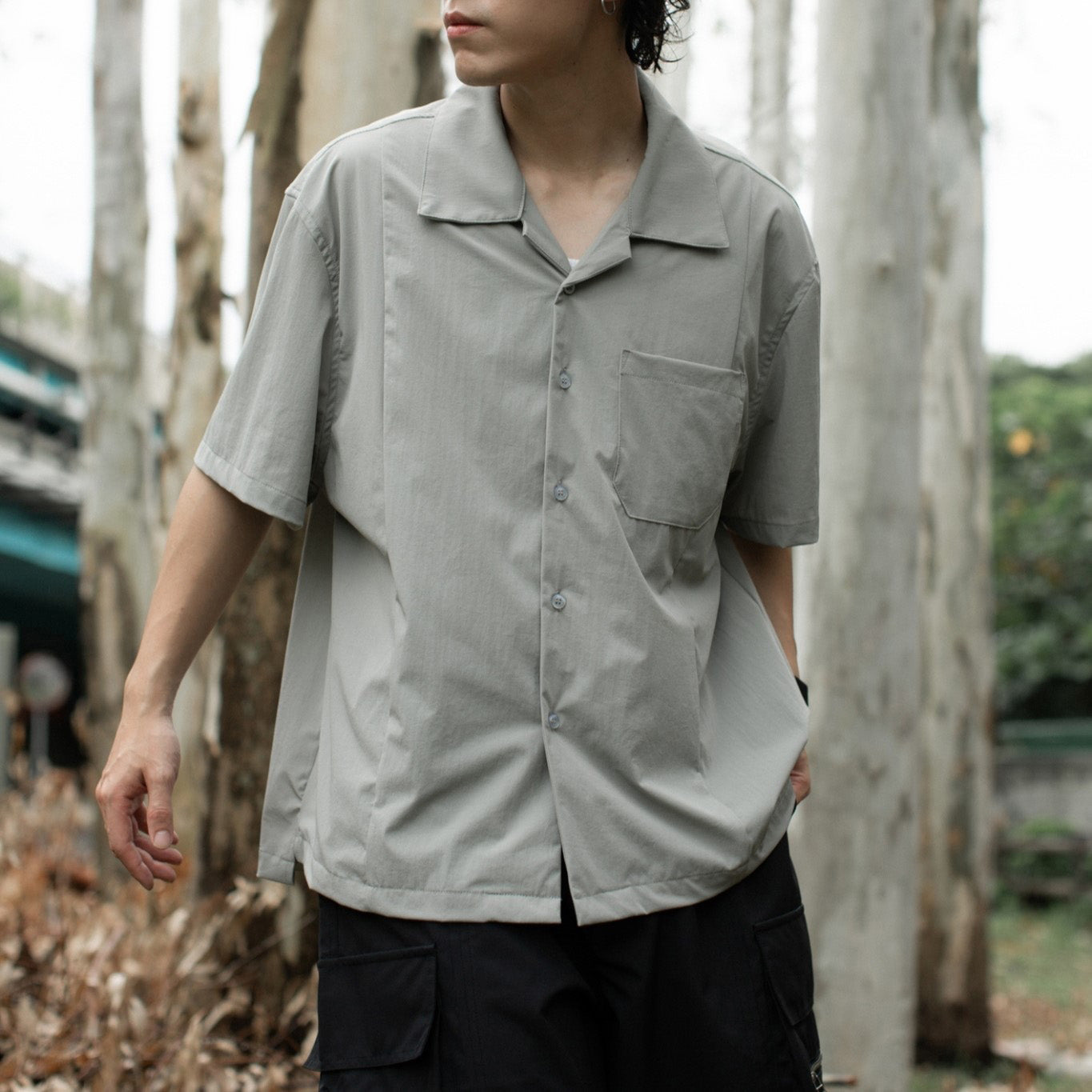 QUEST AIR SHIRT 涼感 拼接 短袖襯衫