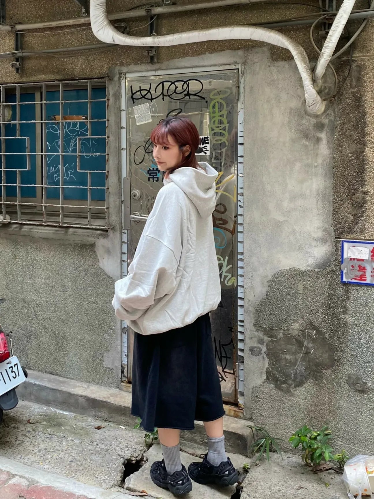 SIMON MADE HL-2402 美式 歹徒面罩 雙層 立體 帽T