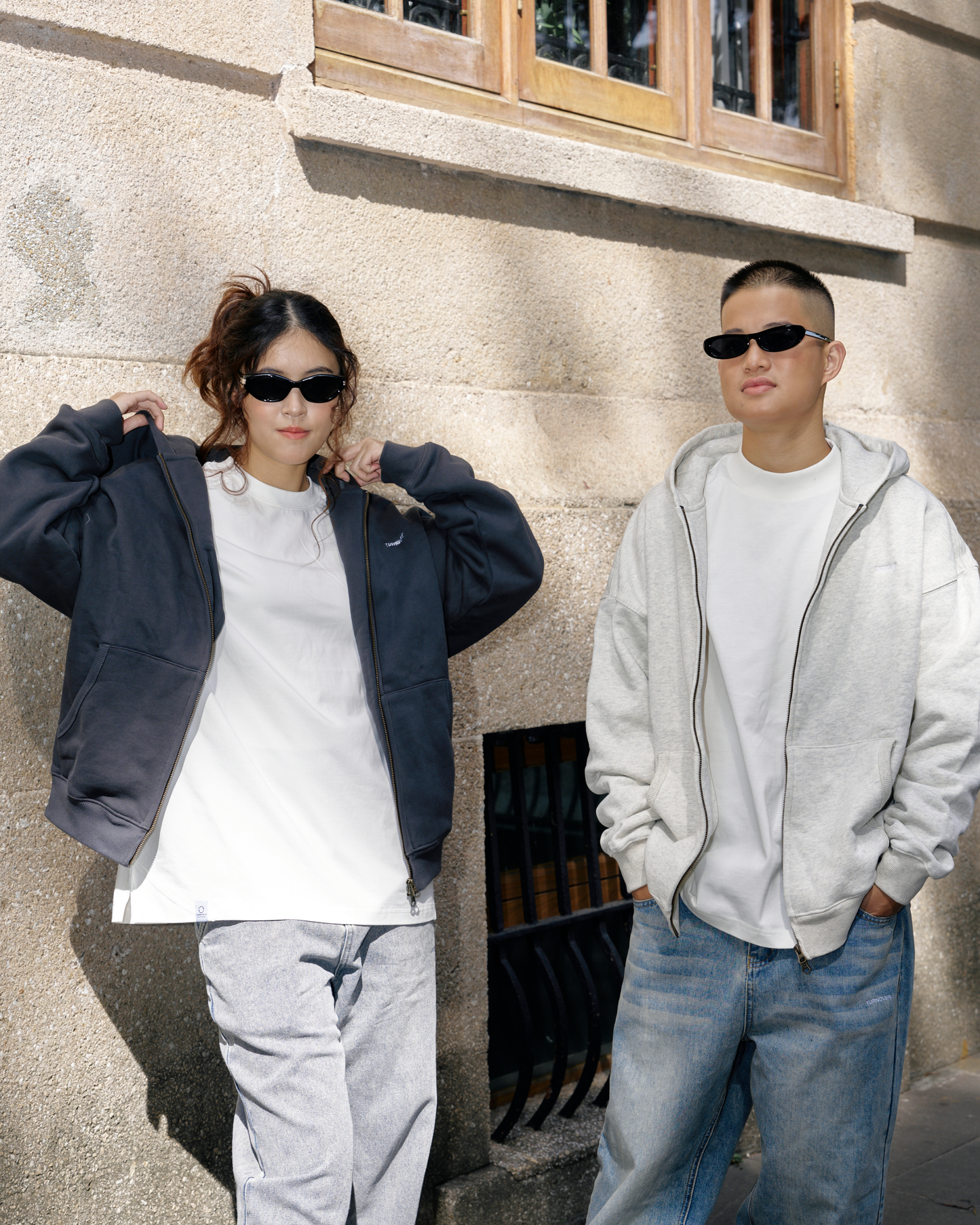 TURNOVER HEAVYWEIGHT DOUBLE ZIP JACKET