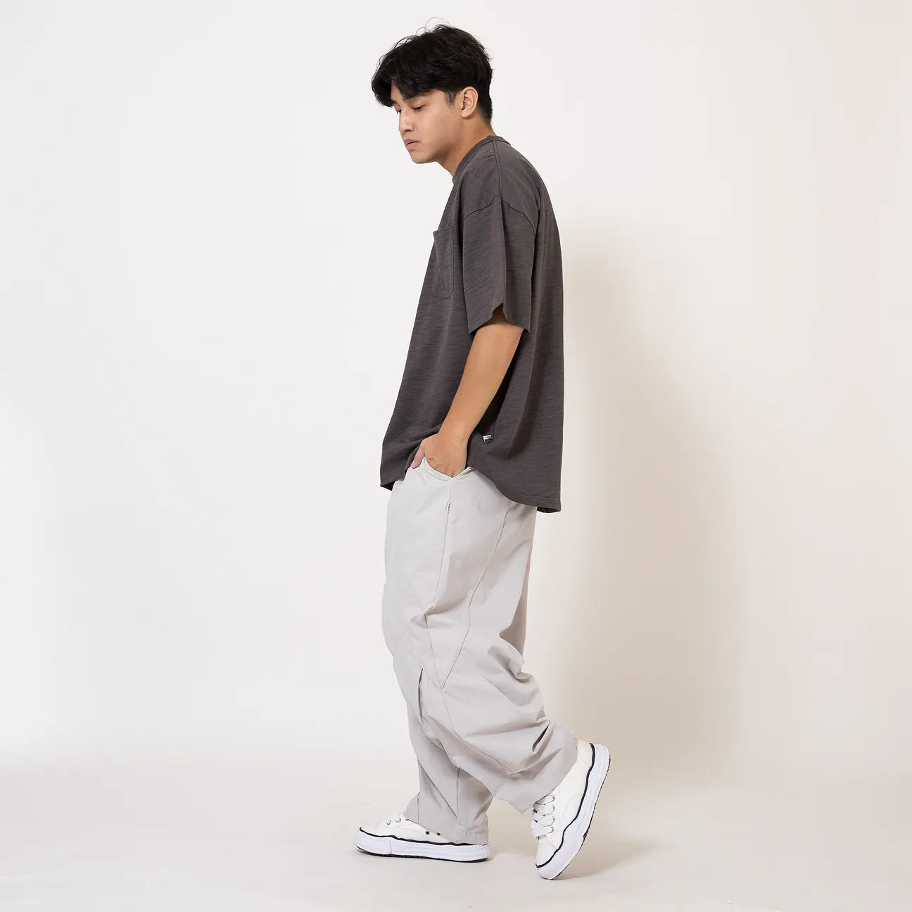 ANST 3D內折出芽寬褲 882422