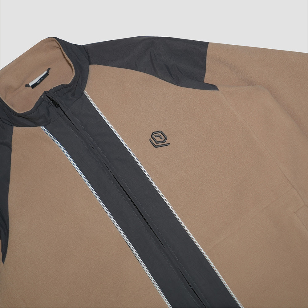 【QUEST】FULL-ZIP FLEECE JACKET-拼接絨毛外套