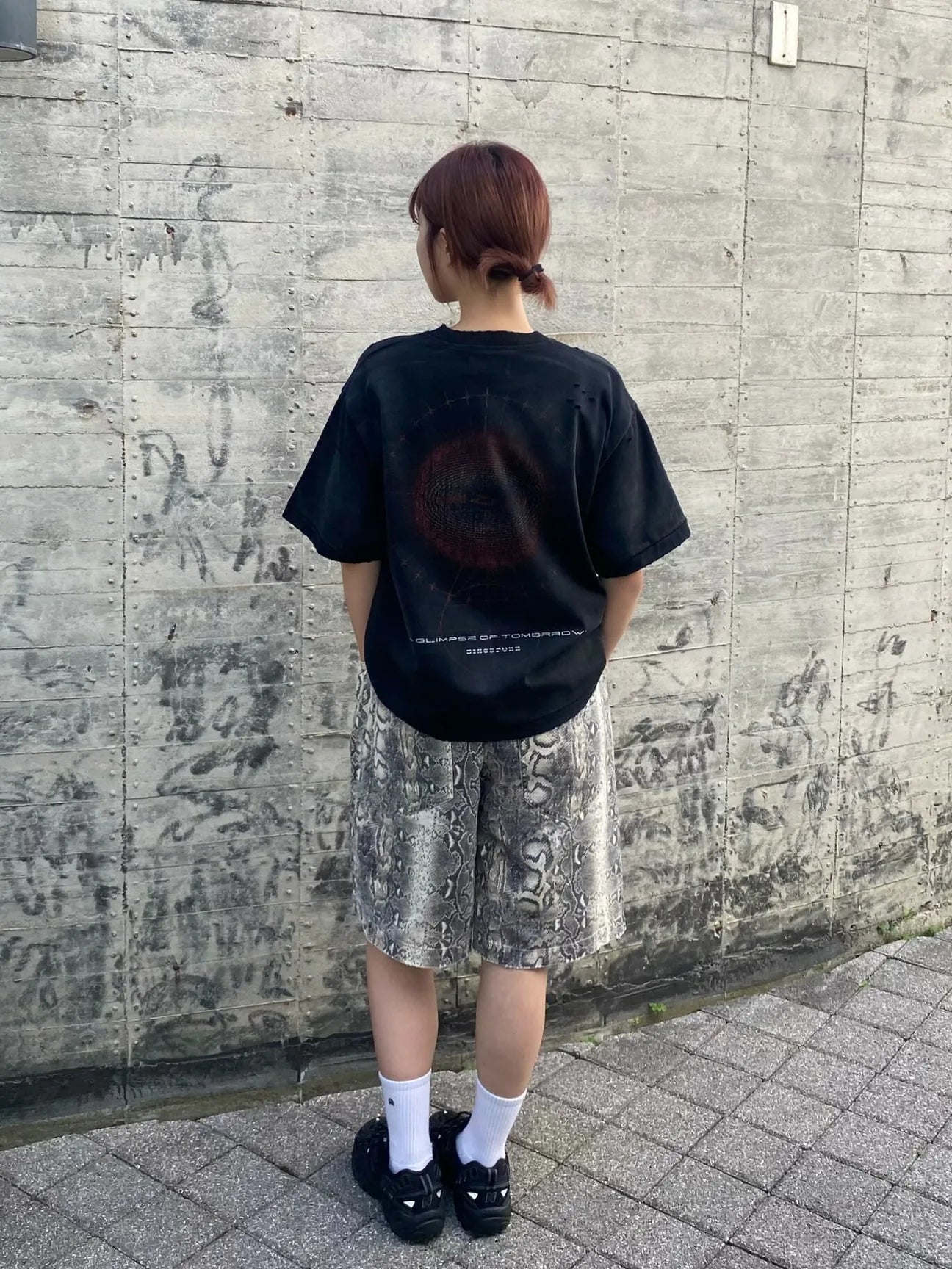 SIMON MADE BS-2422 蛇紋 七分 斜紋布 短褲