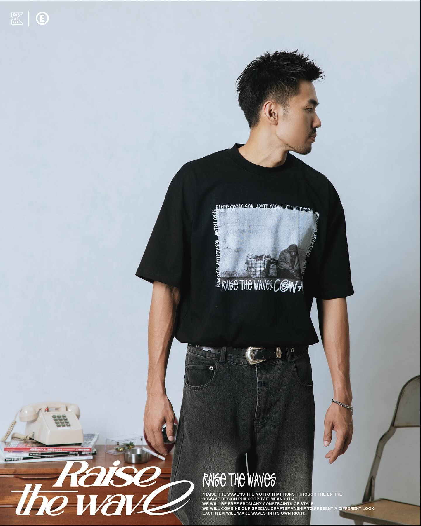 COWAVE 2024 Spring & Summer Begging Picture Font Tee