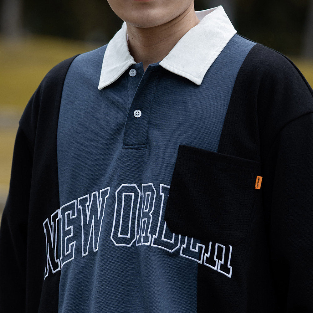 【QUEST】NEW ORDER LS POLO 拼接口袋長袖POLO衫