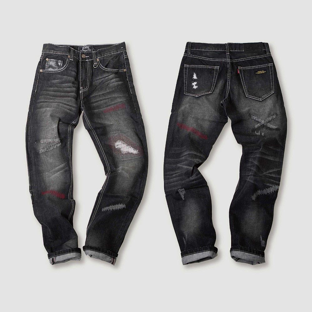 QUEST DENIM II REBIRTH SAVAGE 直筒 破壞 牛仔褲
