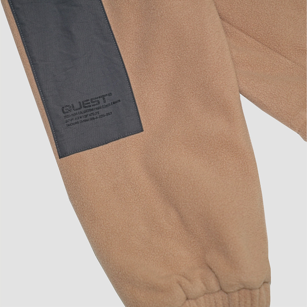 【QUEST】FULL-ZIP FLEECE JACKET-拼接絨毛外套
