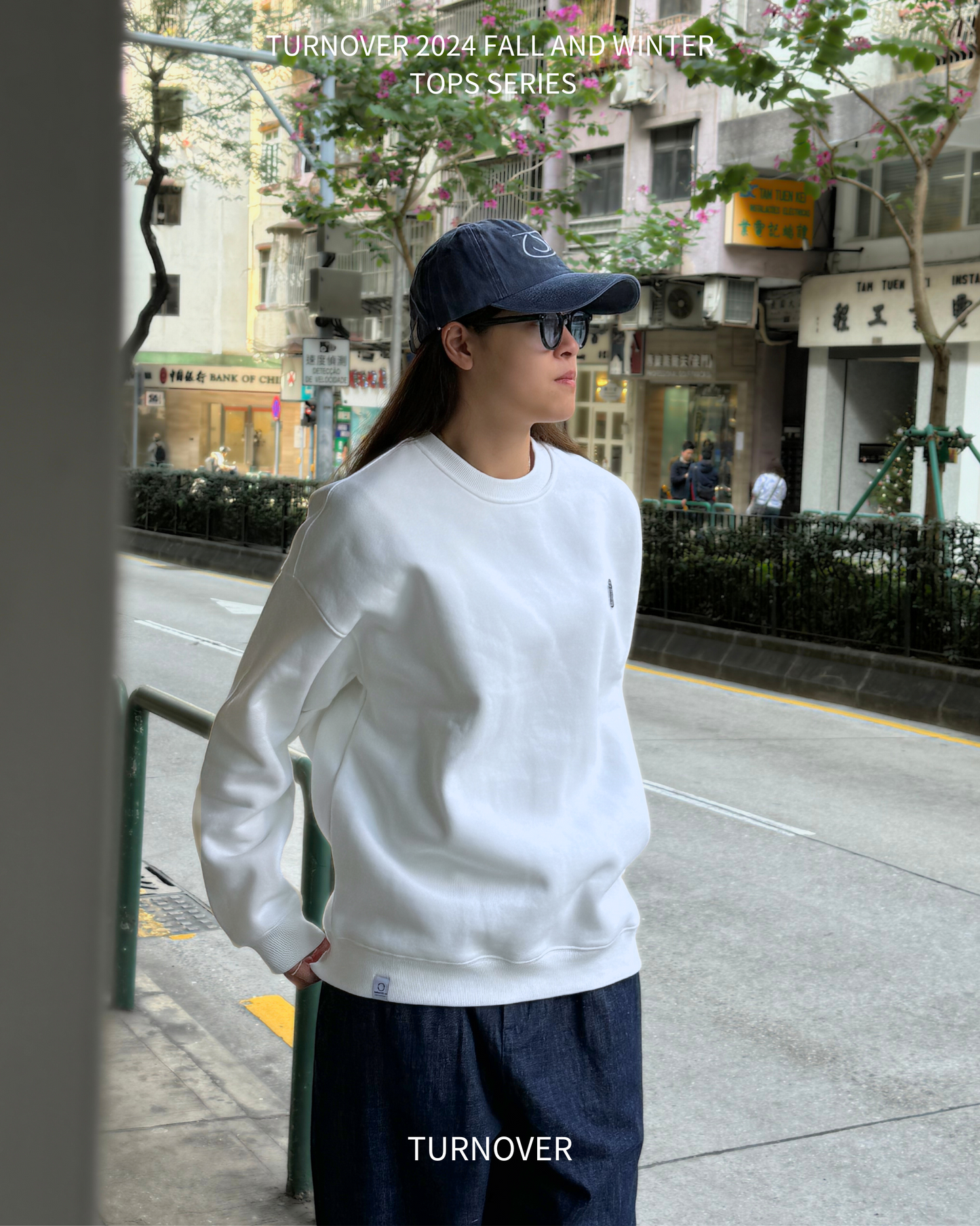 TURNOVER INTERIOR FLEECE LONG SLEEVE
