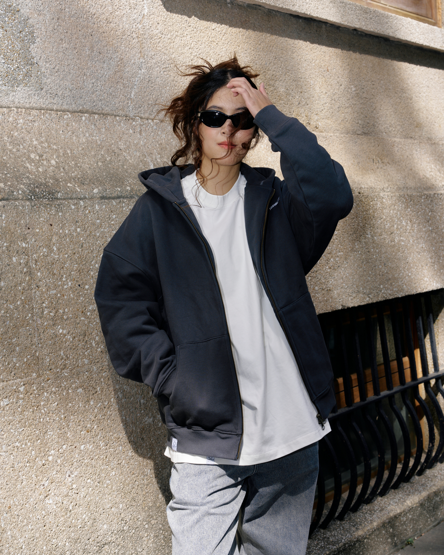 TURNOVER HEAVYWEIGHT DOUBLE ZIP JACKET