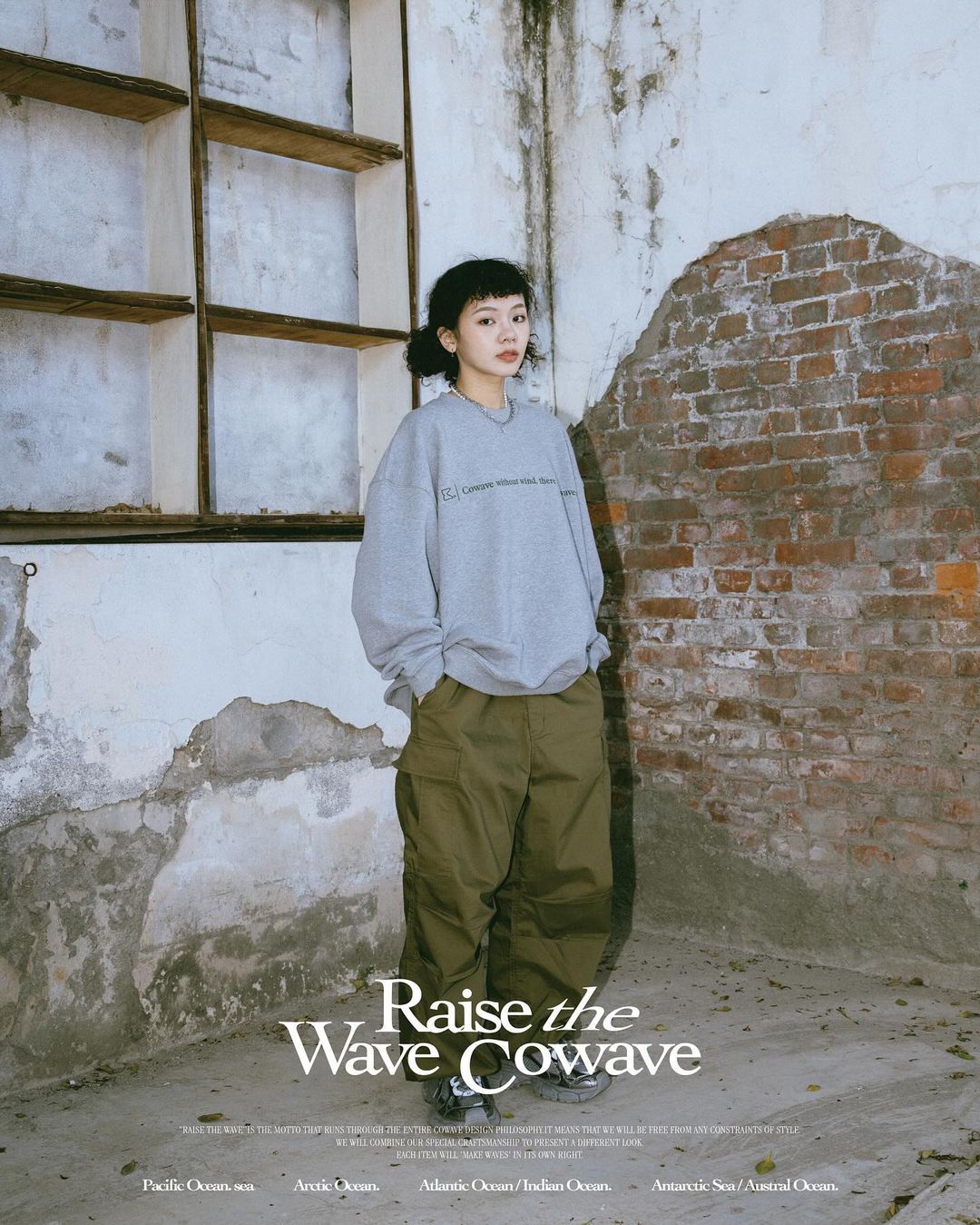 Cowave 2023-24 Fall & Winter Slogan font Sweatshirt