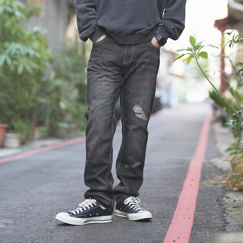 QUEST DENIM II REBIRTH SAVAGE 直筒 破壞 牛仔褲