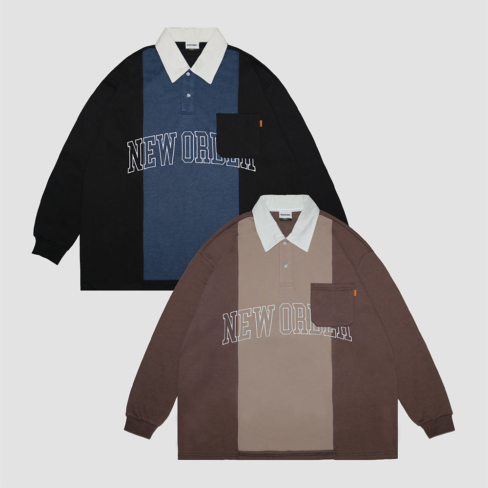 【QUEST】NEW ORDER LS POLO 拼接口袋長袖POLO衫