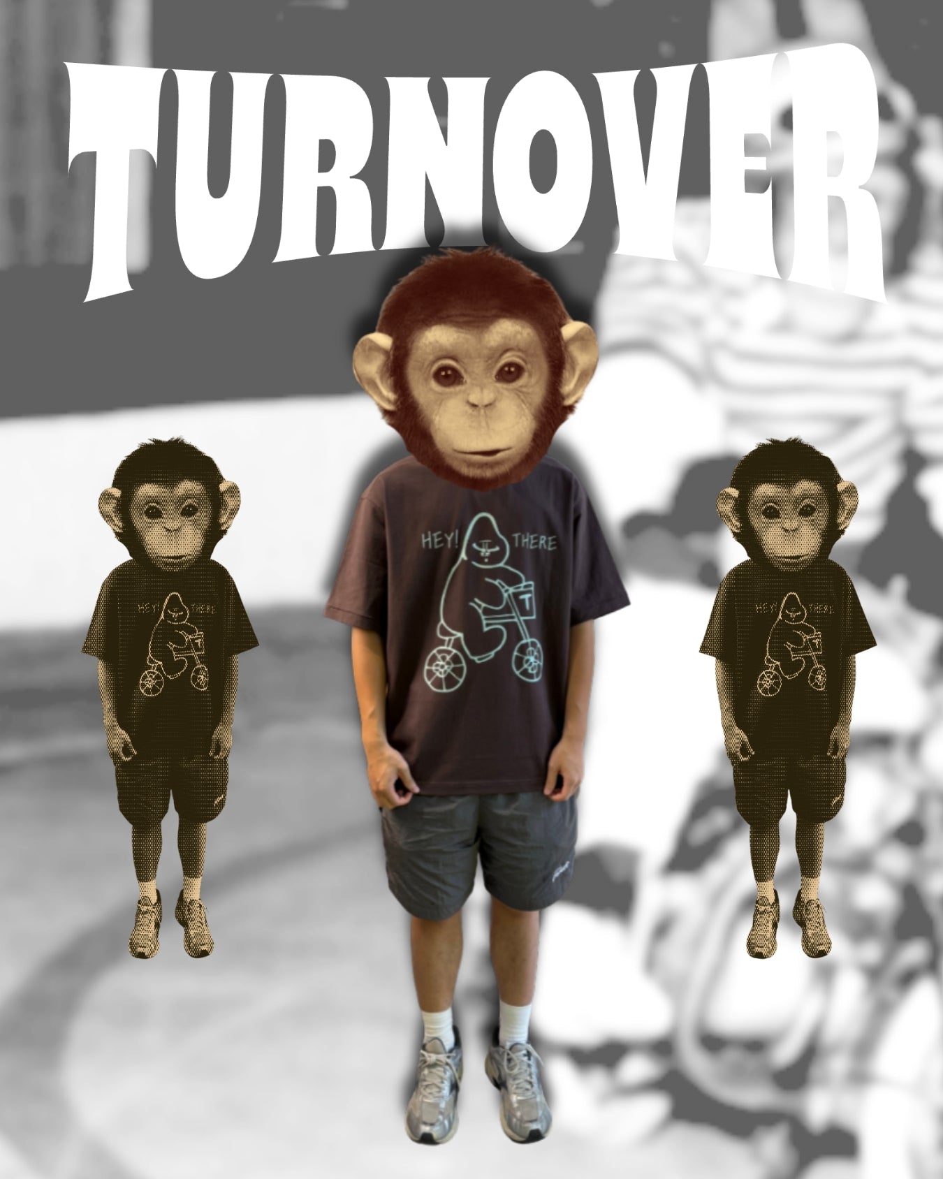 TURNOVER 2025SS “HEY!THERE Tee "
“25SST21 猩猩單車TEE”