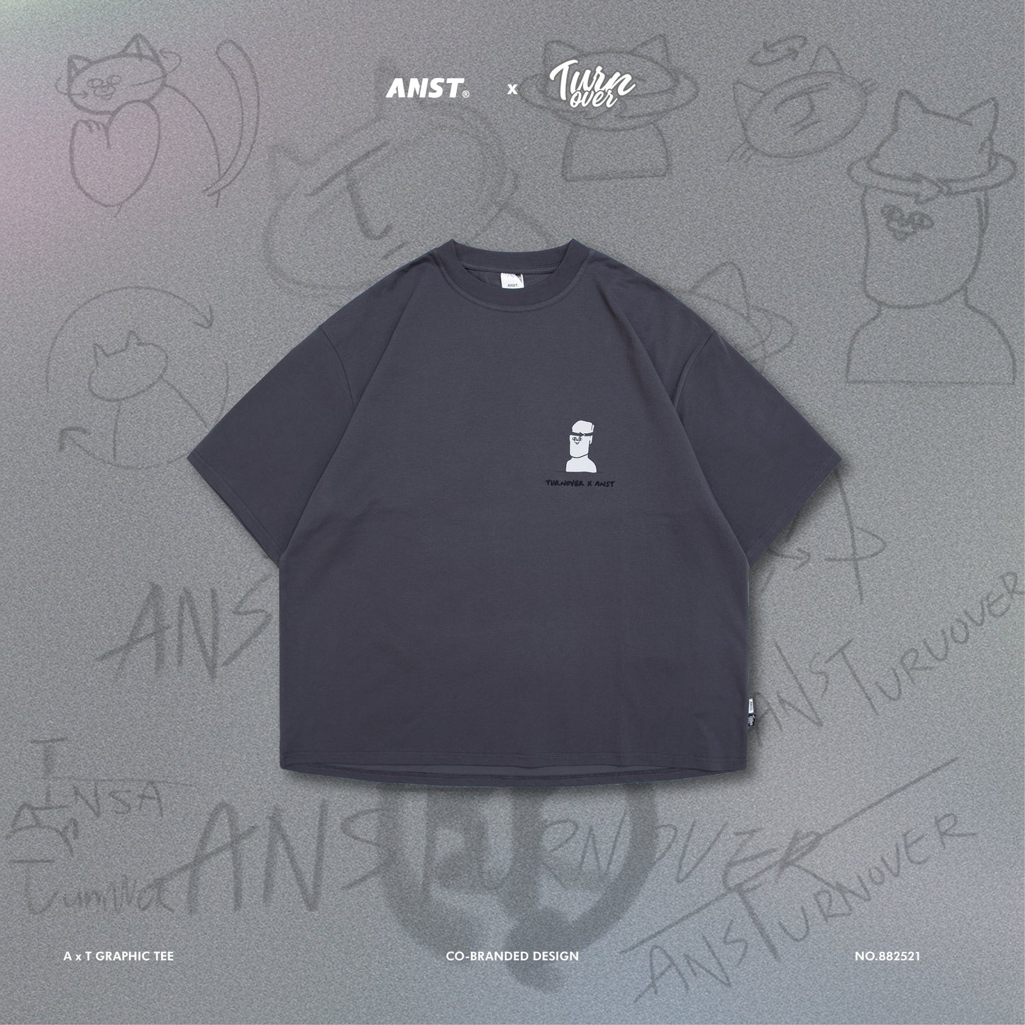 ANST × TURNOVER A x T Graphic Tee/深灰