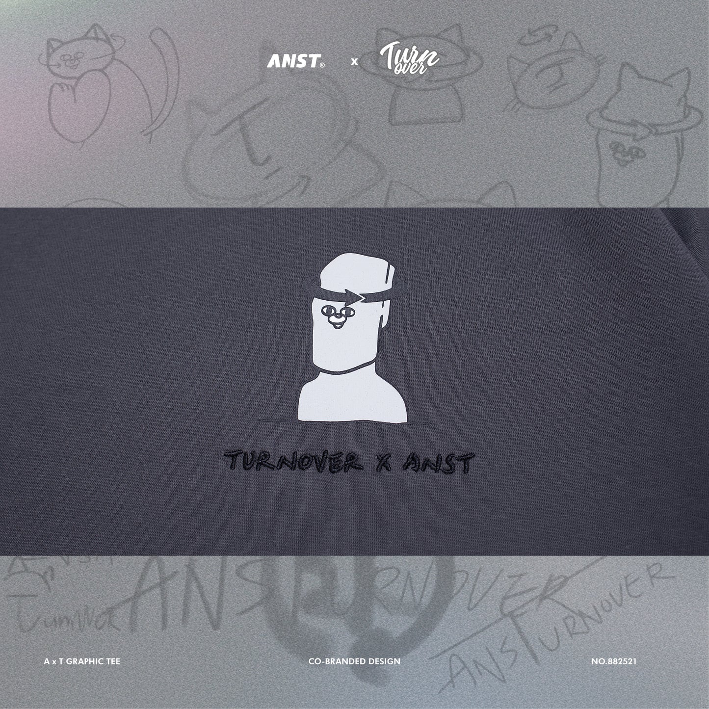 ANST × TURNOVER A x T Graphic Tee/深灰