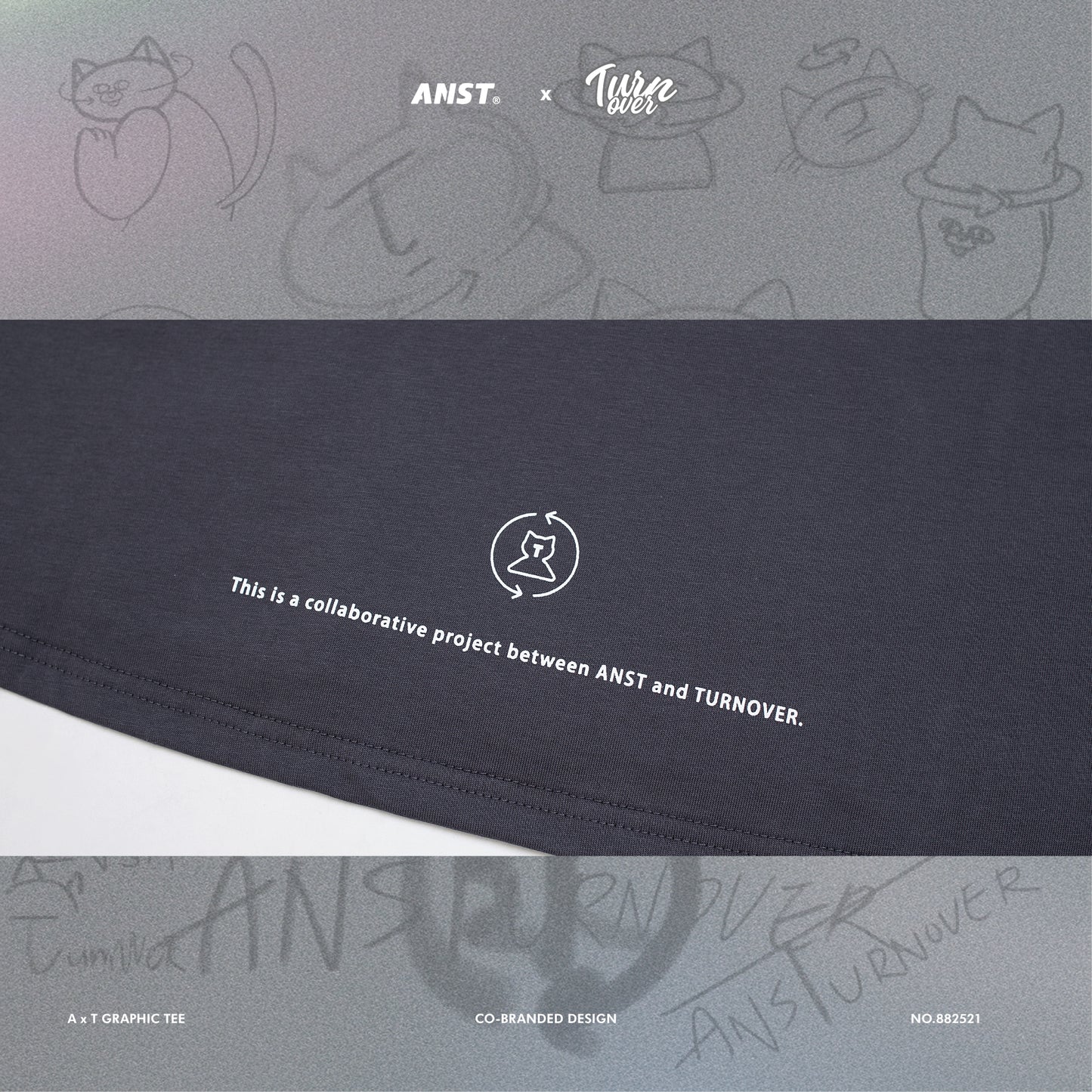 ANST × TURNOVER A x T Graphic Tee/深灰