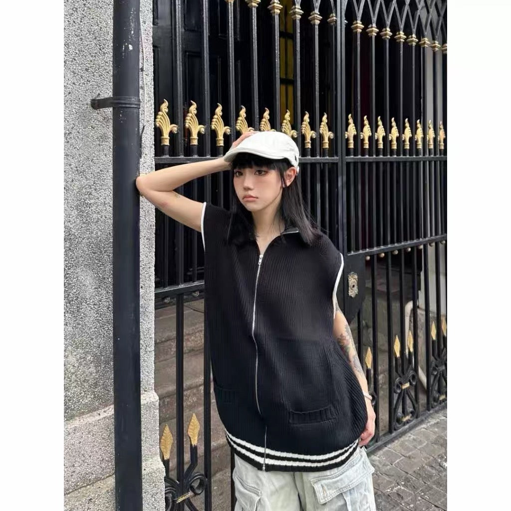 DCM KNIT VEST 針織 背心 毛衣 外套 雙拉鍊 DCM-W35