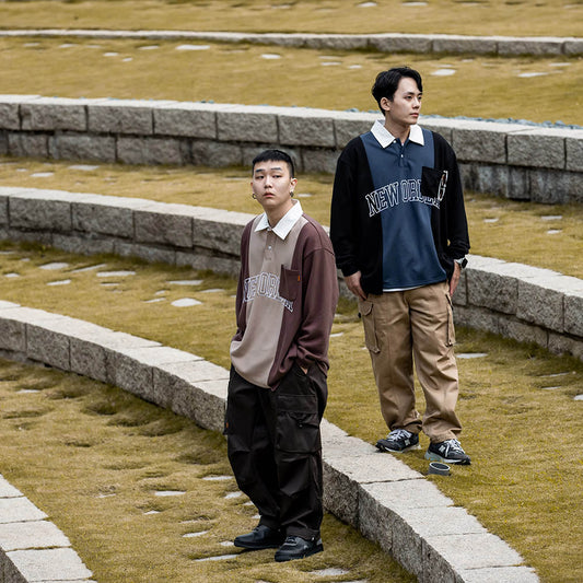 【QUEST】NEW ORDER LS POLO 拼接口袋長袖POLO衫