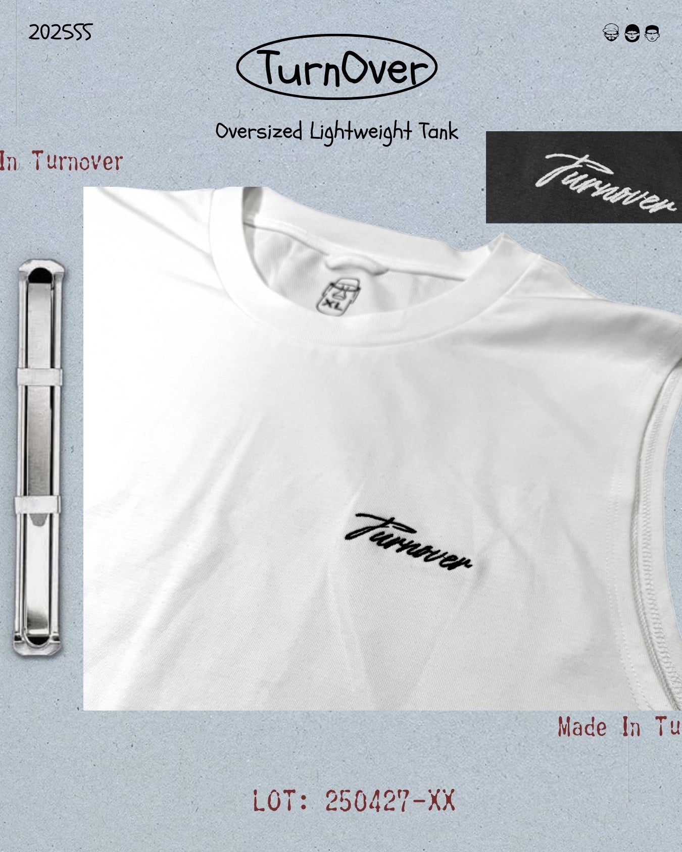 TURNOVER 2025SS Oversized Lightweight Tank
“25SSV3 寬鬆基礎背心”