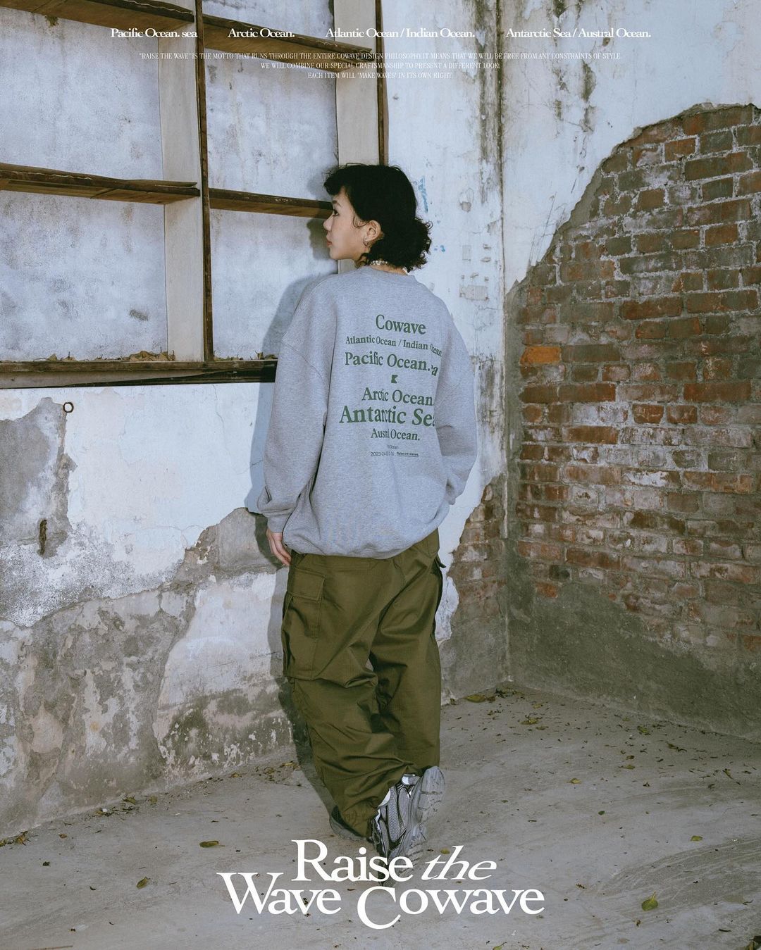 Cowave 2023-24 Fall & Winter Slogan font Sweatshirt