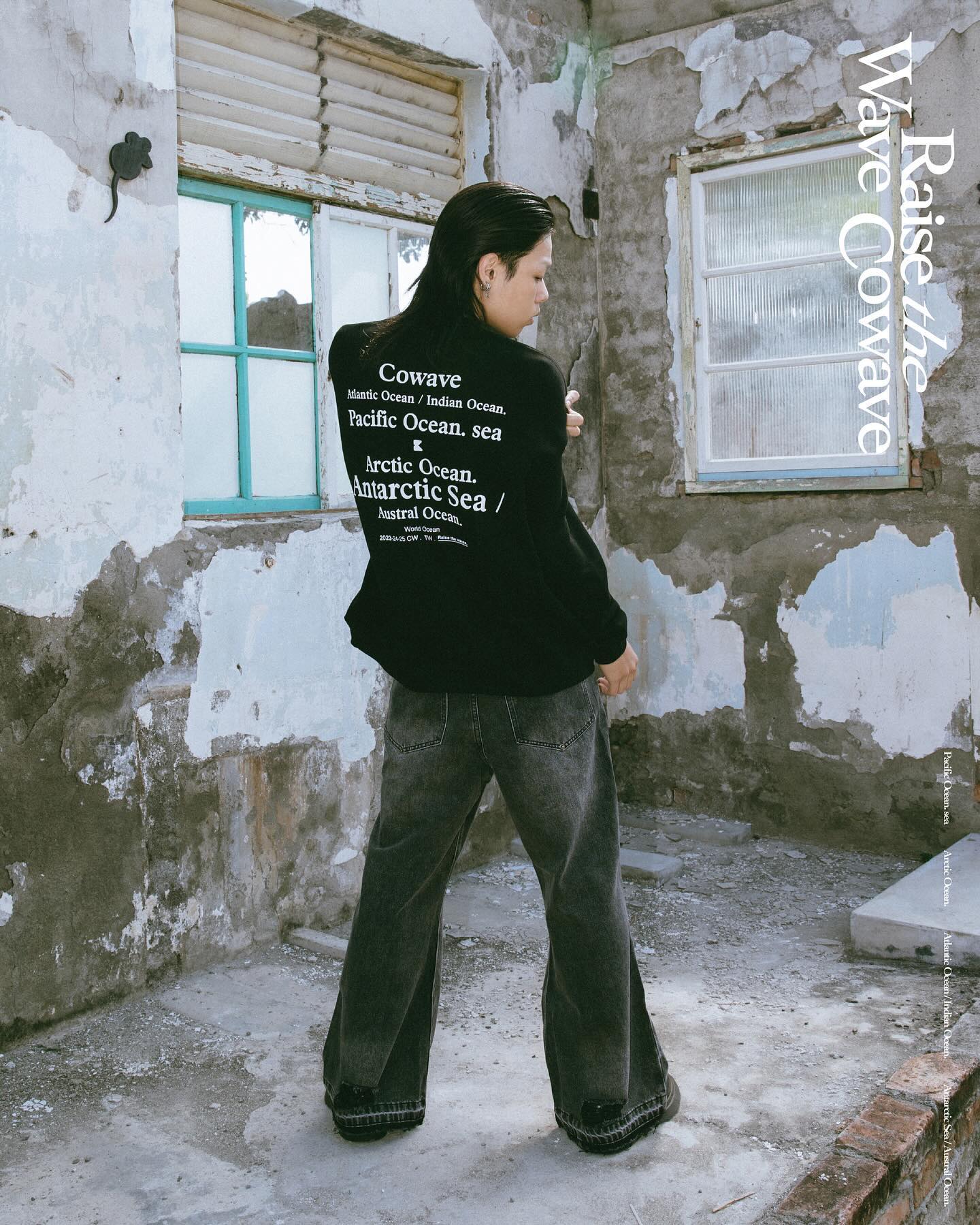 Cowave 2023-24 Fall & Winter Slogan font Sweatshirt