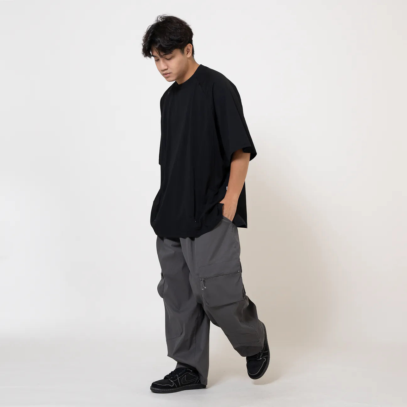 ANST 八袋 不對稱口袋寬褲 882415